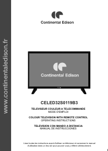 Handleiding Continental Edison CELED32S0119B3 LED televisie