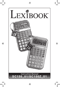 Mode d’emploi Lexibook SC150 Calculatrice
