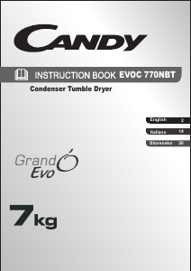 Handleiding Candy EVOC 770BT-84 Wasdroger