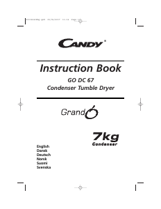 Manual Candy GO DC 67-86S Dryer