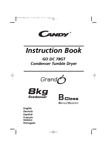 Manual Candy GO DC 778-37 Máquina de secar roupa
