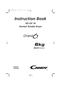 Manual Candy GO DV 16-84 Dryer