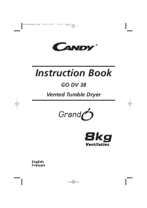 Manual Candy GO DV 38-47 Dryer