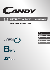 Manual Candy GCH 9813NA1-S Dryer