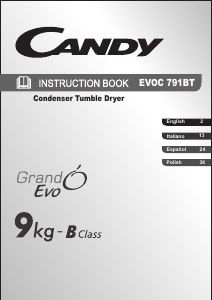 Manual de uso Candy EVOC 791BT-S Secadora