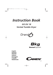 Manual Candy GO DV 18-37S Dryer