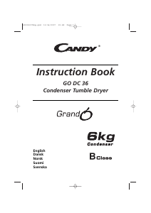 Manual Candy GO DC 36-86S Dryer