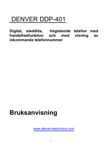 Bruksanvisning Denver DDP-401 Trådlös telefon