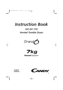 Manual Candy GO DV 17X-ISR Dryer