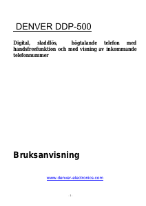 Bruksanvisning Denver DDP-500 Trådlös telefon