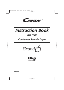 Manual Candy GO C58F-80 Dryer