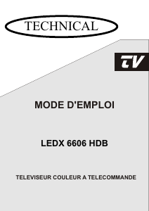 Mode d’emploi Technical LEDX6606HDB Téléviseur LED