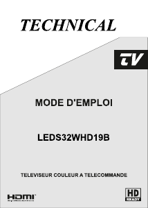 Mode d’emploi Technical LEDS32WHD19B Téléviseur LED
