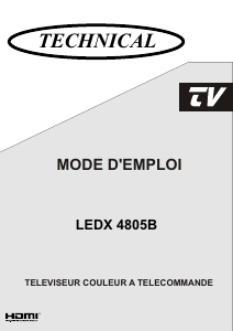 Mode d’emploi Technical LEDX4805B Téléviseur LED