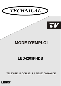 Mode d’emploi Technical LED4205FHDB Téléviseur LED