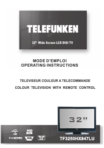 Bruksanvisning Telefunken TF3250HX847LU LCD TV