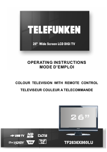 Bruksanvisning Telefunken TF2636X860LU LCD TV