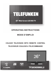 Bruksanvisning Telefunken TF2636X880LU LCD TV