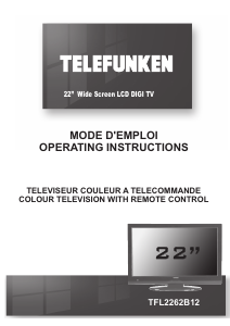 Bruksanvisning Telefunken TFL2262B12 LCD TV