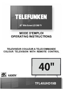 Manual Telefunken TFL40UHD19B LED Television