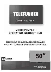 Manual Telefunken TFL505070B LED Television