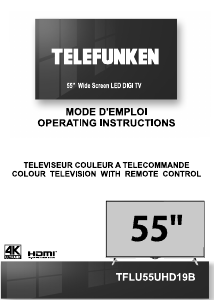 Manual Telefunken TFLU55UHD19B LED Television