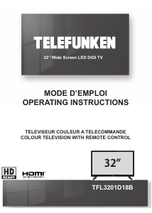 Manual Telefunken TFL3201D18B LED Television
