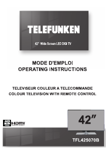 Manual Telefunken TFL425070B LED Television