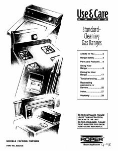 Handleiding Roper FGP335GQ1 Fornuis