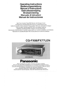 Bruksanvisning Panasonic CQ-FX77LEN Bilradio