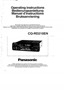 Handleiding Panasonic CQ-RD210EN Autoradio