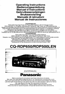 Bruksanvisning Panasonic CQ-RDP500LEN Bilradio
