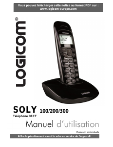 Mode d’emploi Logicom Soly 100 Téléphone sans fil