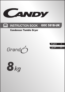 Handleiding Candy GOC 581B - UK Wasdroger