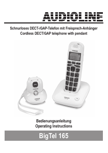 Bruksanvisning Audioline BigTel 165 Trådlös telefon