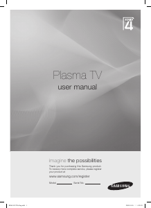 Bruksanvisning Samsung PS42B430P2 Plasma TV