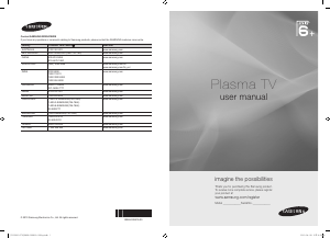 Bruksanvisning Samsung PS50C6500TM Plasma TV