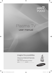 Bruksanvisning Samsung PN63C7000YF Plasma TV
