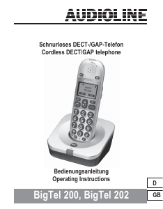 Bruksanvisning Audioline BigTel 202 Trådlös telefon