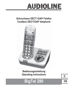 Bruksanvisning Audioline BigTel 280 Trådlös telefon