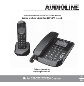 Bruksanvisning Audioline Bullet 202 Combo Trådlös telefon