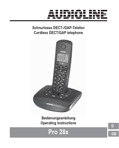 Bedienungsanleitung Audioline Pro 280 Schnurlose telefon