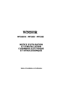 Mode d’emploi Windsor MFS66V Cuisinière