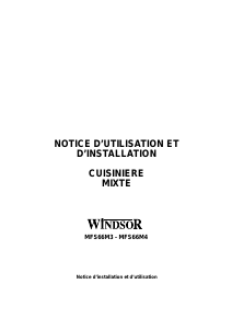 Mode d’emploi Windsor MFS66M3 Cuisinière
