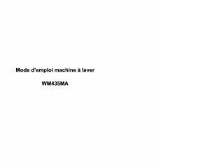 Mode d’emploi Manhattan WM435MA Lave-linge