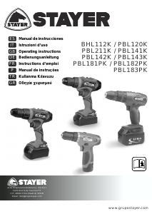 Bruksanvisning Stayer PBL182PK Borrskruvdragare