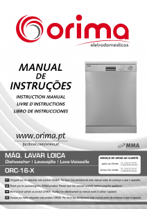 Manual Orima ORC 16 X Máquina de lavar louça