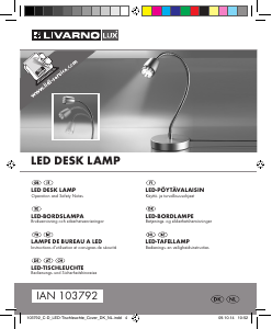 Bruksanvisning LivarnoLux IAN 103792 Lampa