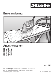 Bruksanvisning Miele B 2826 Stryksystemet