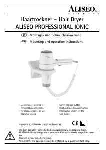 Manual Aliseo Professional Ionic Hair Dryer